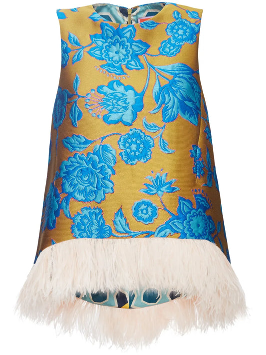 La Scala Floral-Jacquard Blouse