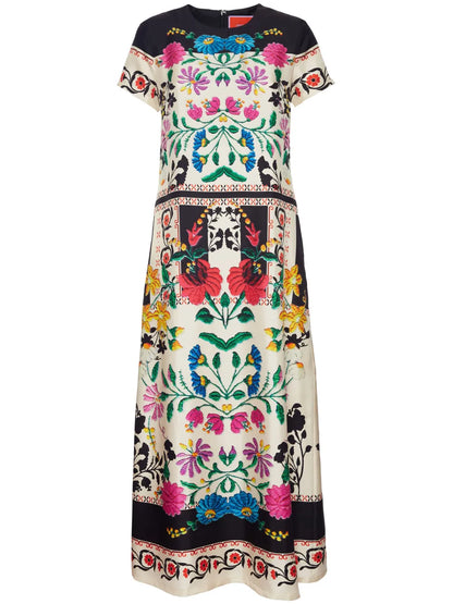 Swing Floral-Print Maxi Dress