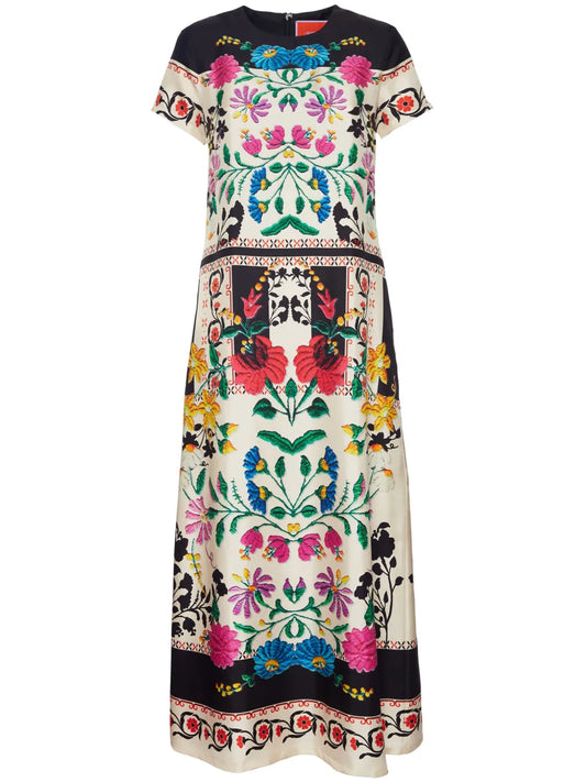 Swing Floral-Print Maxi Dress