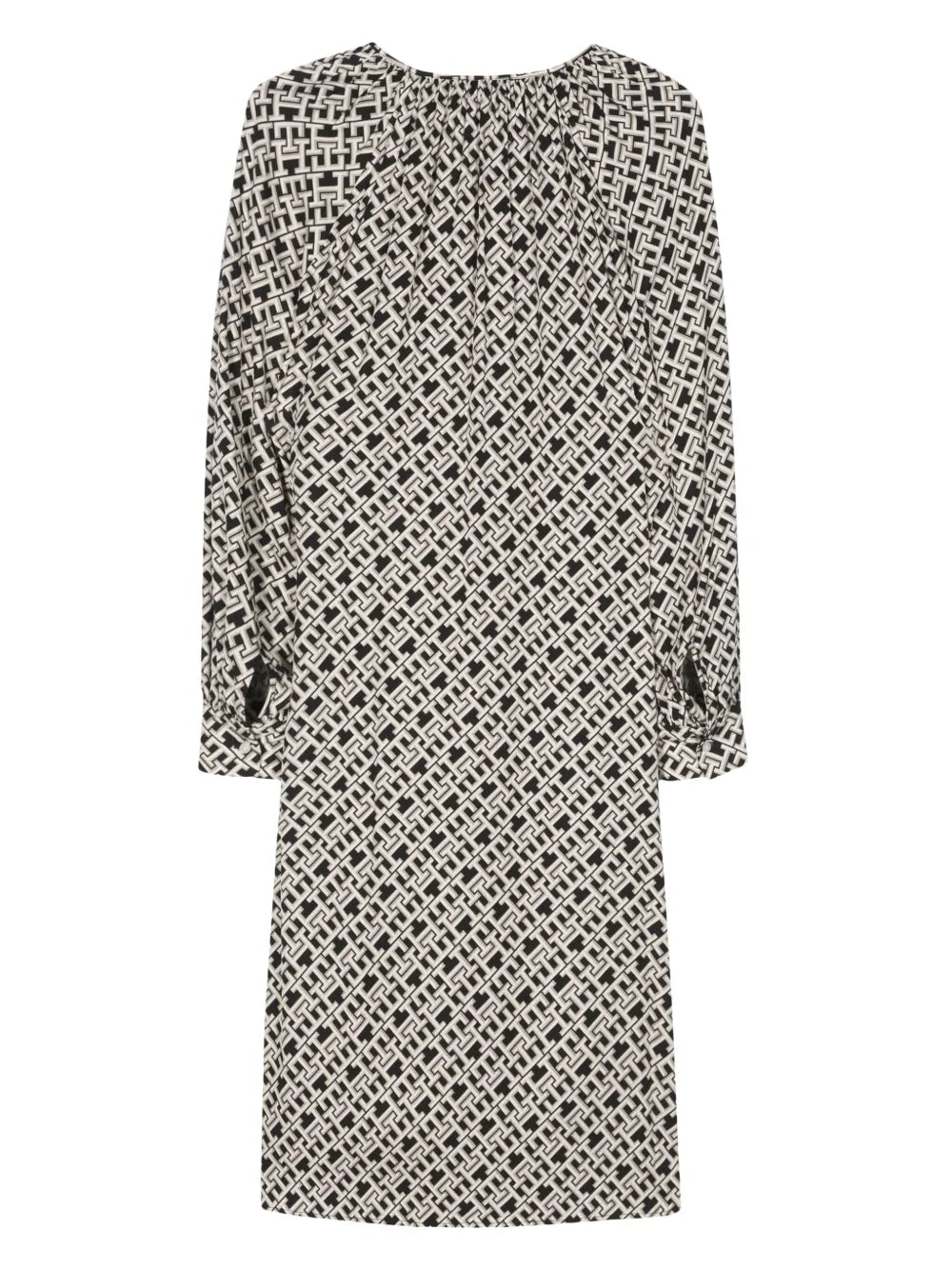 Monogram-Print Midi Dress