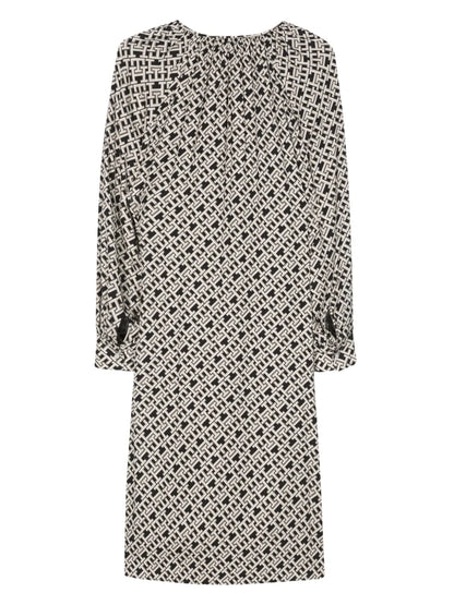 Monogram-Print Midi Dress