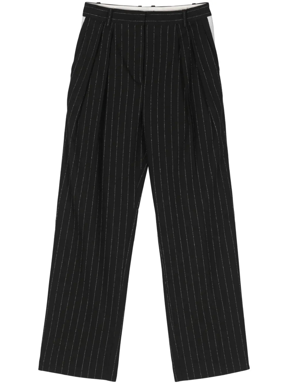 Straight-Leg Pinstriped Trousers