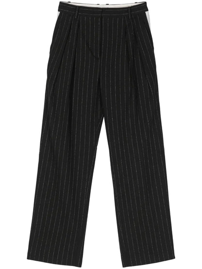 Straight-Leg Pinstriped Trousers