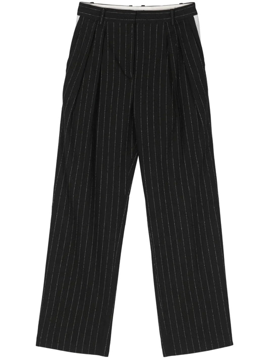 Straight-Leg Pinstriped Trousers