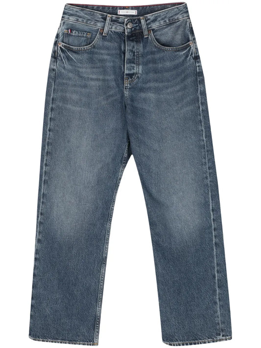 Mid-Rise Straight-Leg Jeans