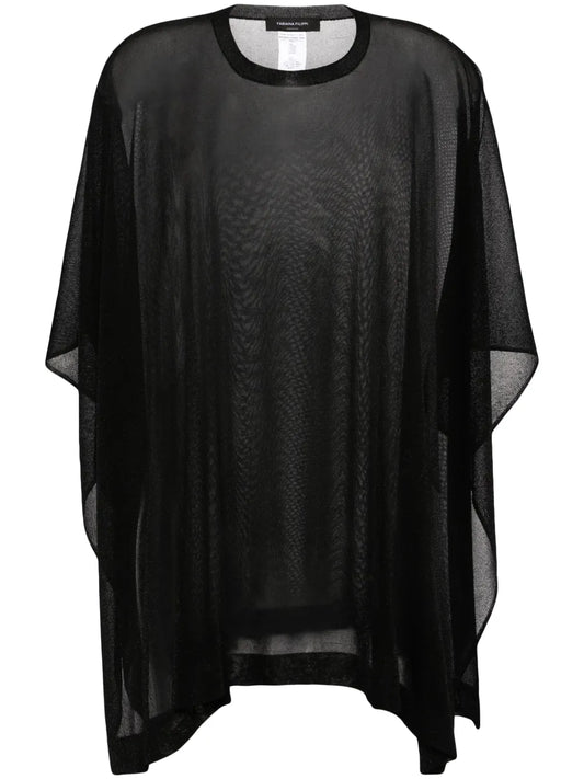 Semi-Sheer Knitted Cape
