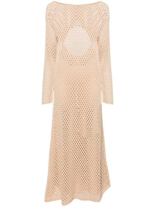 Open-Knit Cotton Maxi Dress