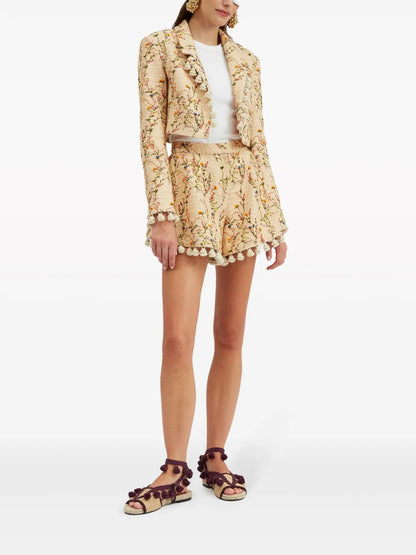 Playa Floral-Embroidered Cotton-Blend Shorts