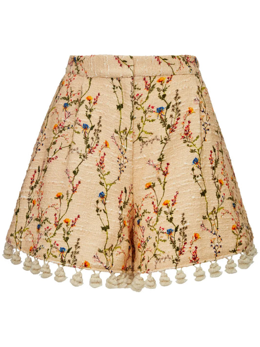 Playa Floral-Embroidered Cotton-Blend Shorts