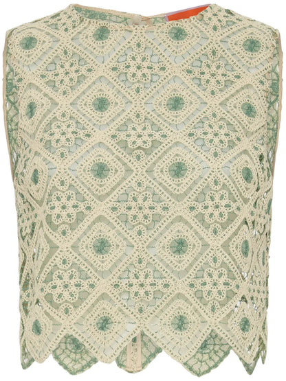 Aria Macramé Cropped Blouse