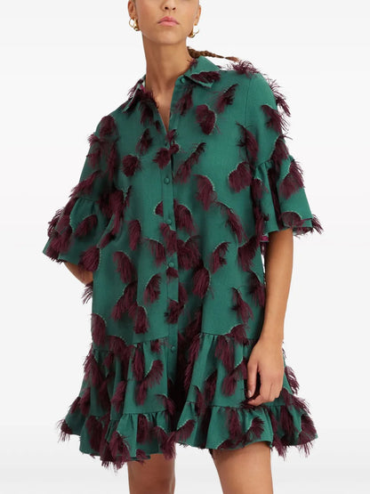 Choux Fringe-Detail Minidress