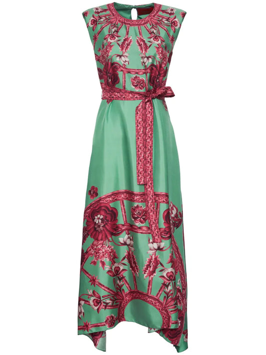 San Carlo Belted Silk Dress