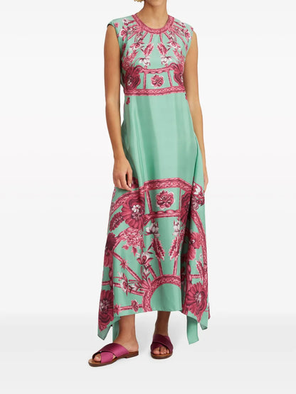 San Carlo Belted Silk Dress