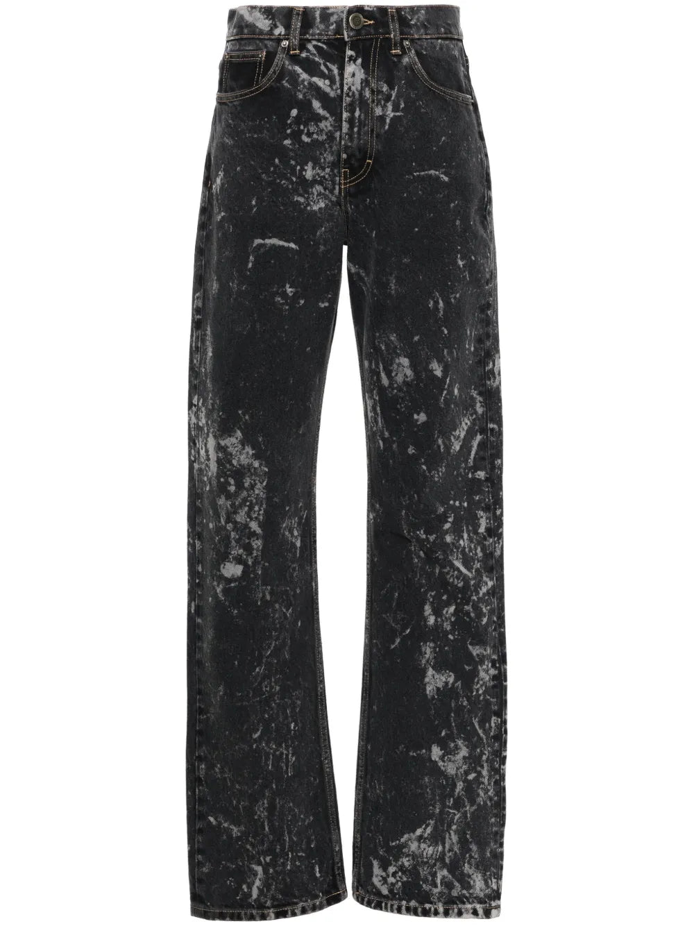 Acid-Wash Straight-Leg Jeans