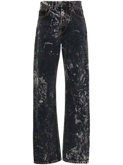 Acid-Wash Straight-Leg Jeans