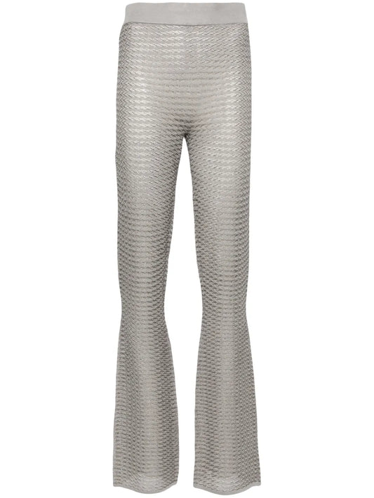 Metallic Striped Flared Trousers