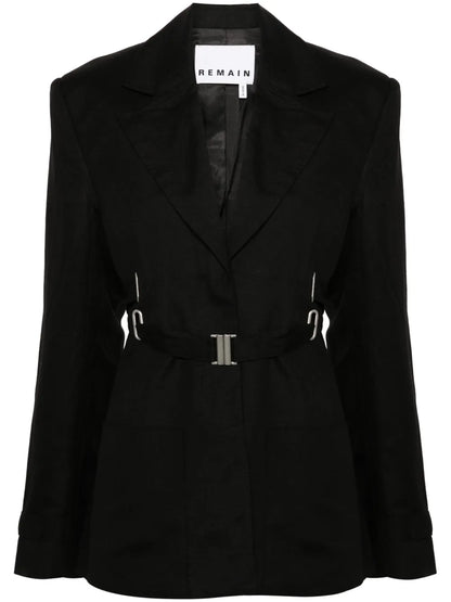 Single-Breasted Belted Blazer