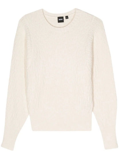 Logo-Lettering Chunky-Knit Jumper