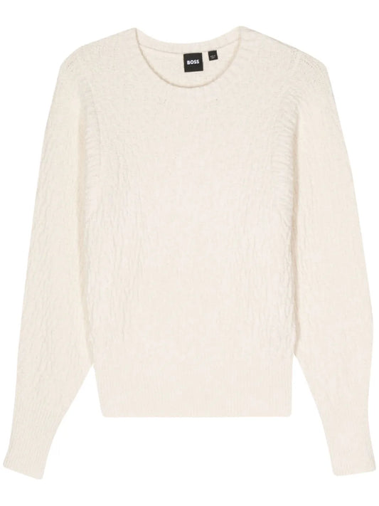 Logo-Lettering Chunky-Knit Jumper