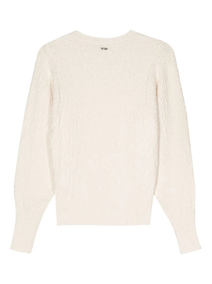 Logo-Lettering Chunky-Knit Jumper