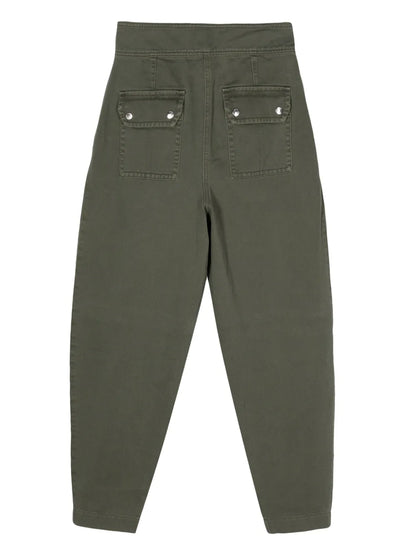 Pleated Tapered Cotton Trousers
