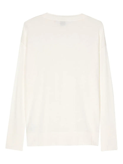 Logo-Rubberised Fine-Knit Jumper