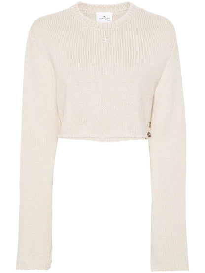 Logo-Embroidered Cropped Jumper