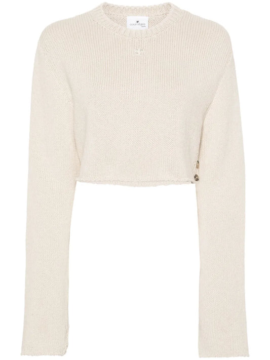 Logo-Embroidered Cropped Jumper