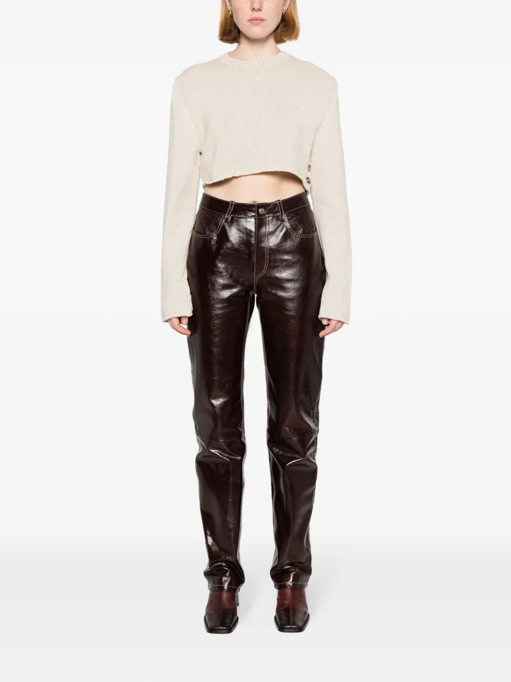 Logo-Embroidered Cropped Jumper