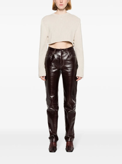 Logo-Embroidered Cropped Jumper