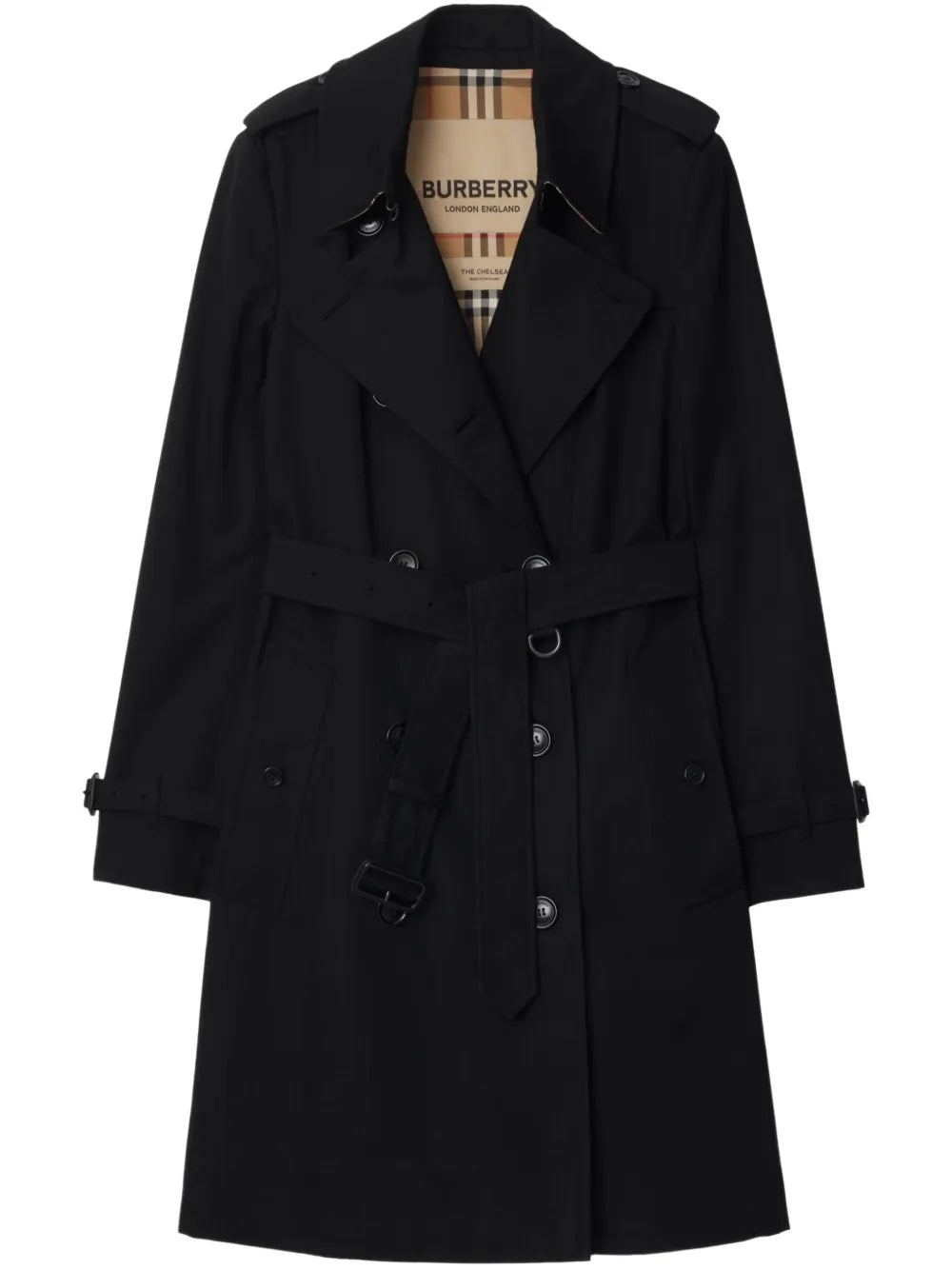 Gabardine-Weave Trench Coat