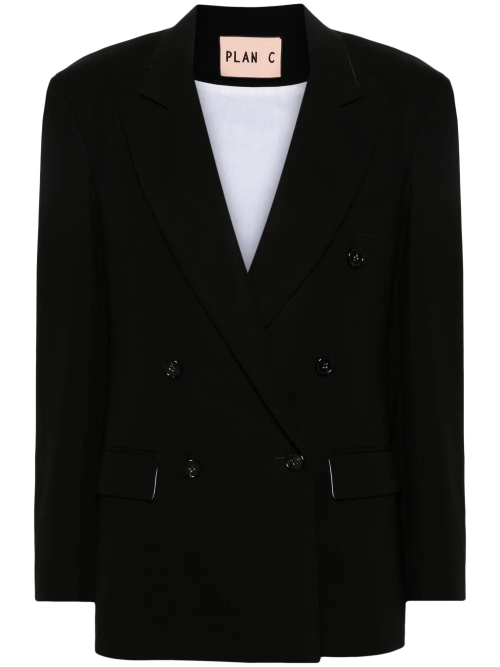 Double-Breasted Cotton Blazer