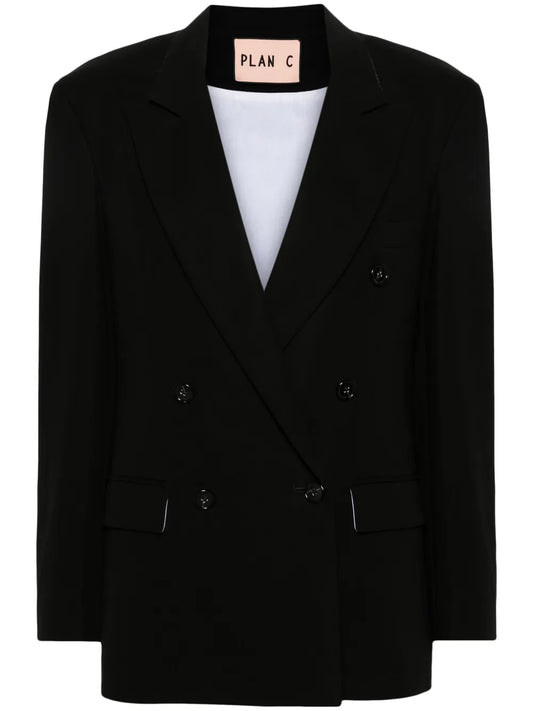 Double-Breasted Cotton Blazer