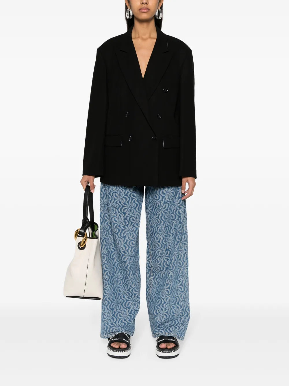 Double-Breasted Cotton Blazer