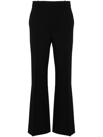 Tailored Cotton-Blend Flared Trousers