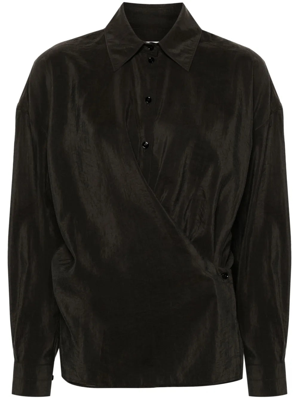 Straight-Collar Twisted Shirt