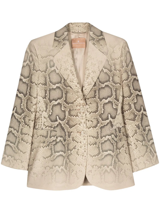 Snakeskin-Print Blazer