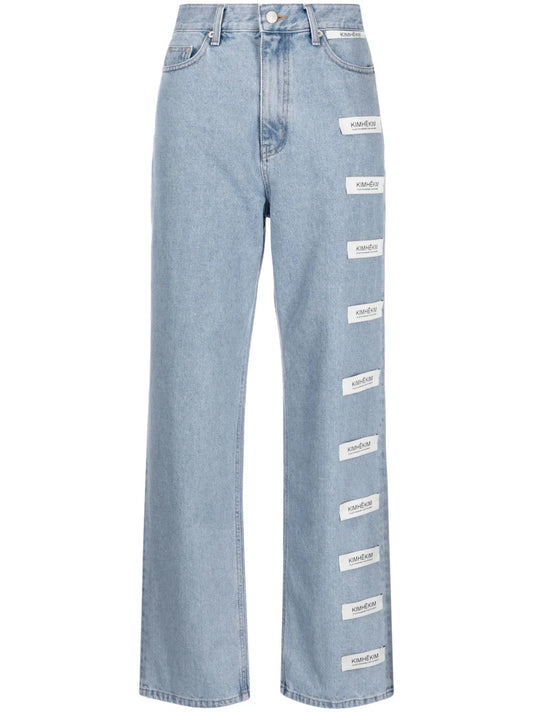 Logo-Patch Straight-Leg Jeans