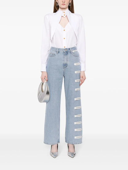 Logo-Patch Straight-Leg Jeans