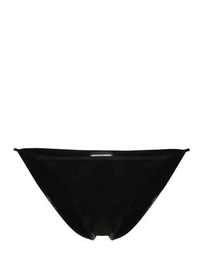 High-Cut Metallic Bikini Bottoms