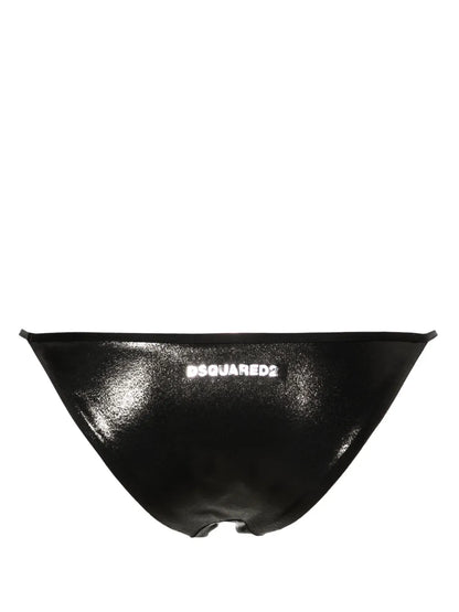 High-Cut Metallic Bikini Bottoms