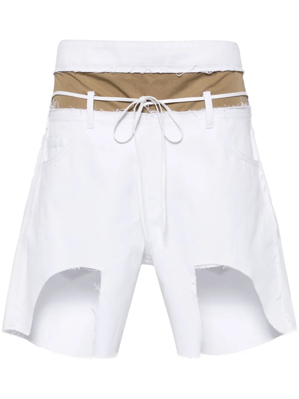 Asymmetric Layered Denim Shorts