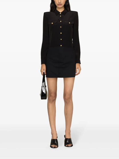 Long-Sleeve Silk Shirt