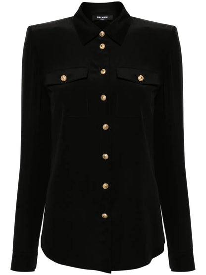 Long-Sleeve Silk Shirt