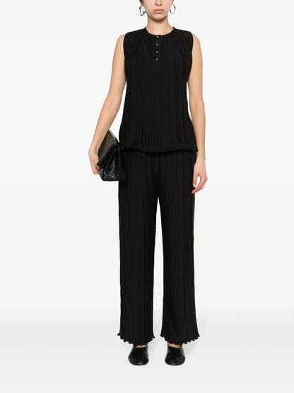 Pleated Crepe De Chine Top
