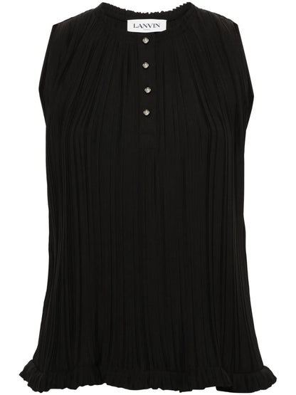Pleated Crepe De Chine Top