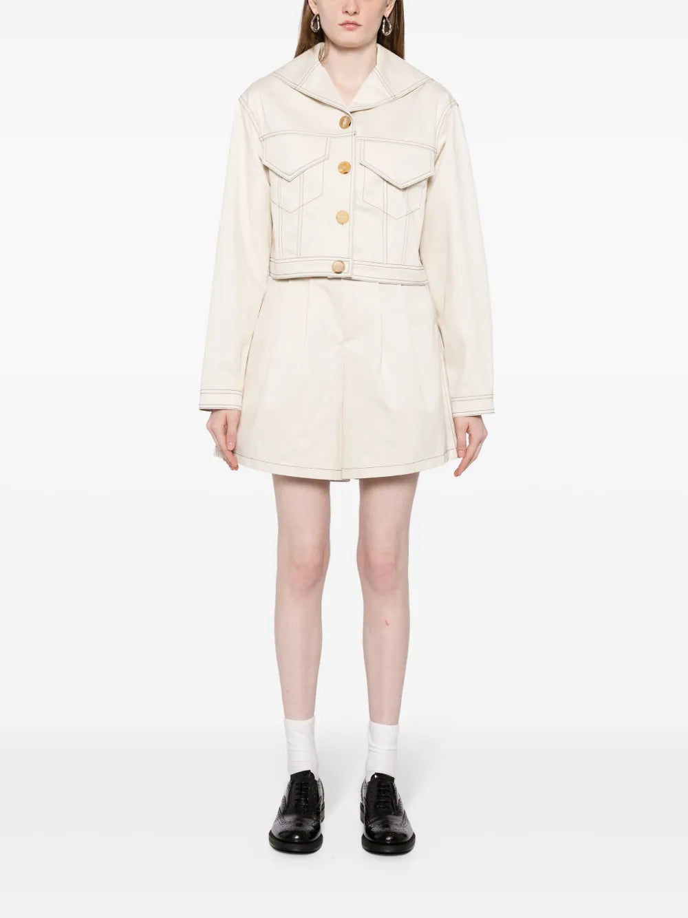 Sailor-Collar Denim Jacket
