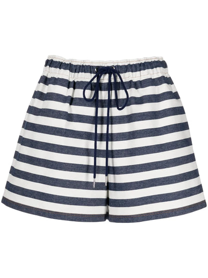 Stripe-Print Drawstring Shorts