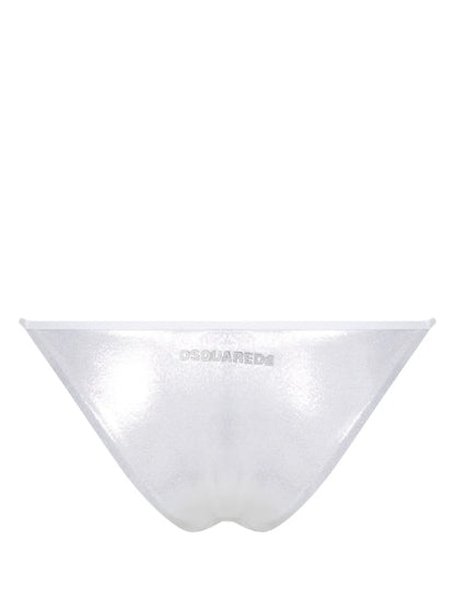 High-Cut Metallic Bikini Bottoms