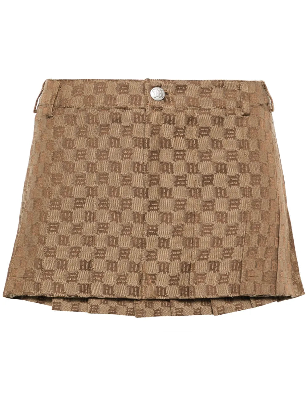 Monogram-Jacquard Pleated Miniskirt